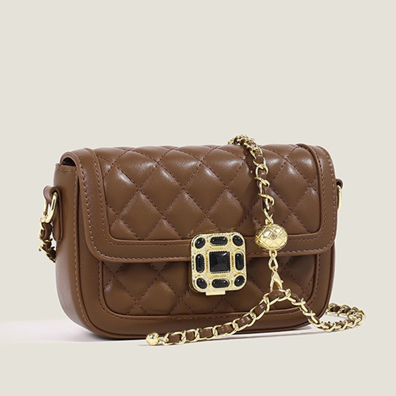 Túi Đeo Chéo Hình Vuông Nhỏ Thiết Kế Hình Thoi Màu Sắc Tương Phản Thời Trang Cao Cấp Cho Nữ