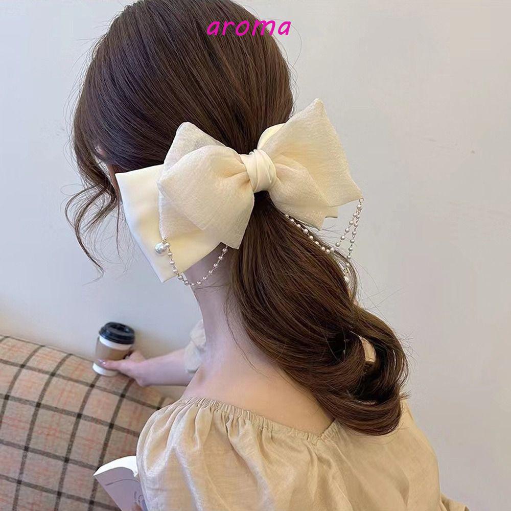 Kẹp Tóc Hình Nơ Màu Sắc Ngọt Ngào Phong Cách Vintage Cho Nữ