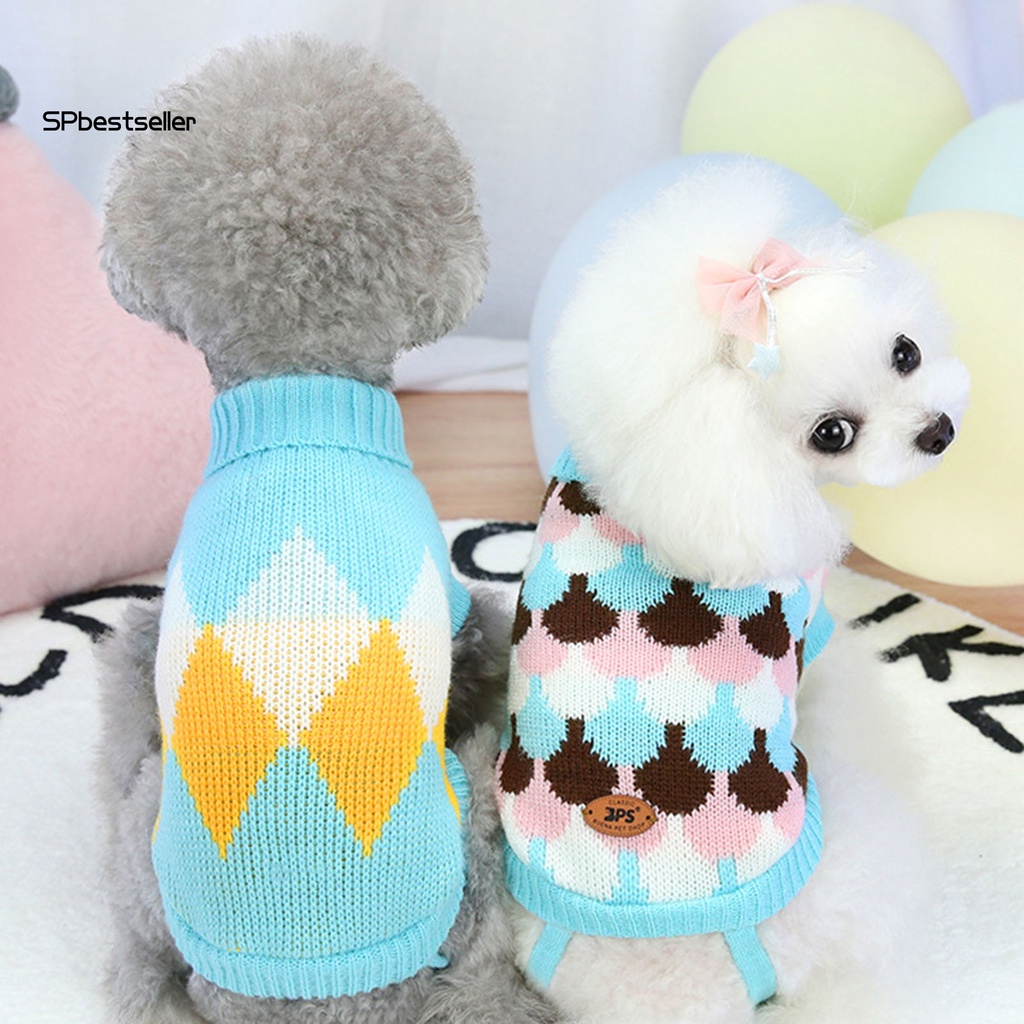 Spbestsellwr Áo Sweater Dệt Kim Chui Đầu Cổ Cao Giữ Ấm Hai Ống Nhỏ Vừa Và Vừa Mùa Đông Cho Thú Cưng