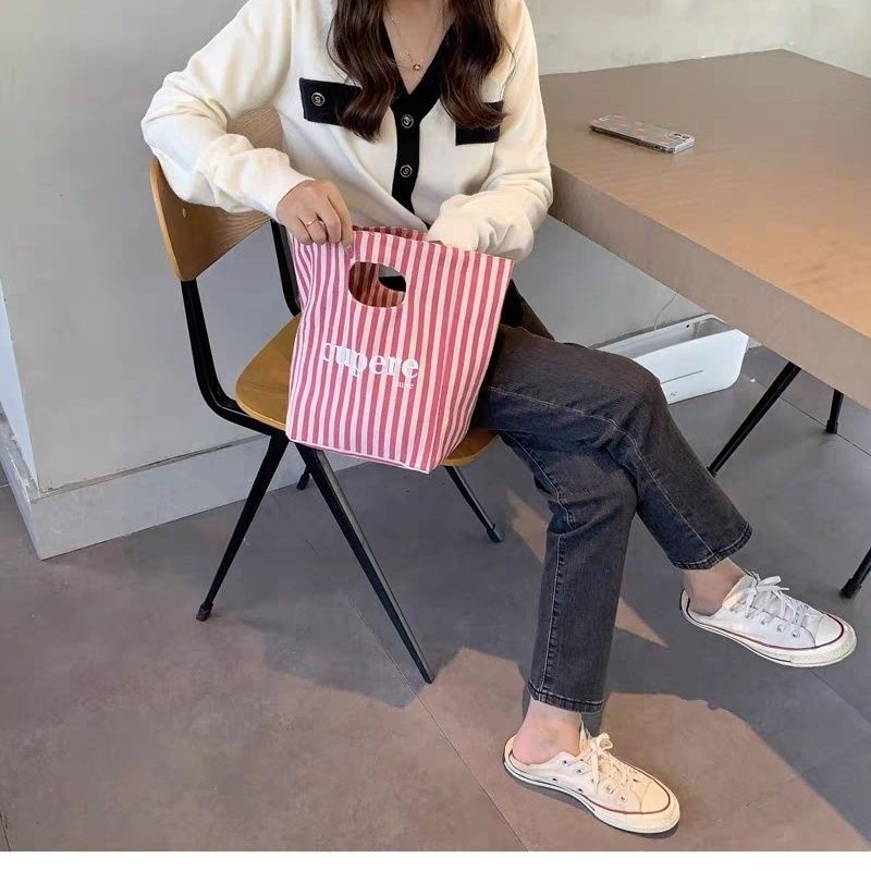 Túi Vải Canvas Thân Thiện Với Môi Trường Đựng Hộp Cơm Trưa Tiện Dụng