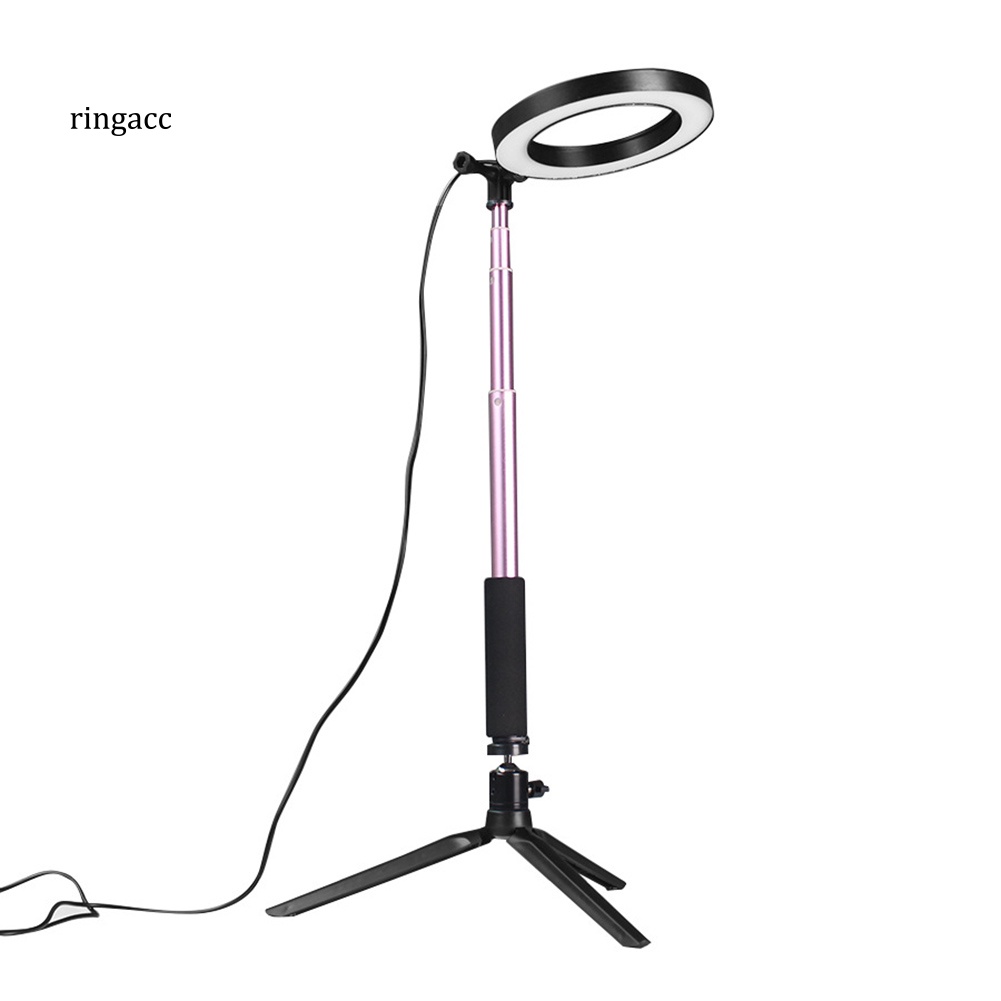 Vòng Đèn LED Tròn RGA Có Thể Điều Chỉnh Độ Sáng Kèm Giá Đỡ Ba Chân Cho Điện Thoại /