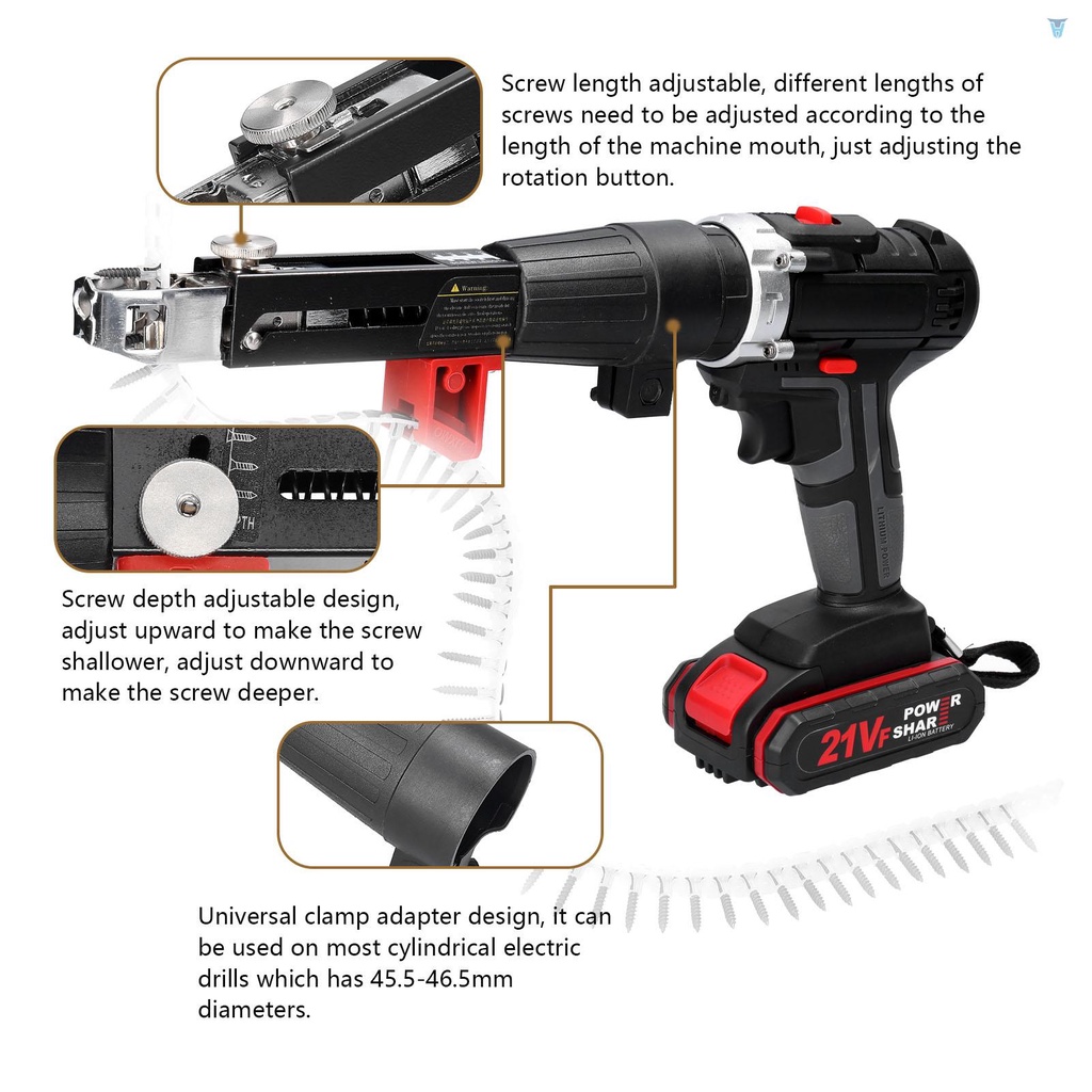 Tua Vít Điện Mini 3 Trong 1 Có Thể Điều Chỉnh 25 Mchine Điều Chỉnh Kèm Dây Xích