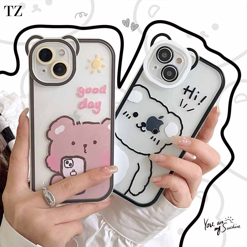 Áo Thun In Hình Thời Trang Năng Động Cho Nữ#Ốp Điện Thoại Cặp Hình Tai Gấu Màu Trong Suốt Cho Iphone 13promax 14Pro 12 11 xsxr7p6p8plus xrxs 13promax