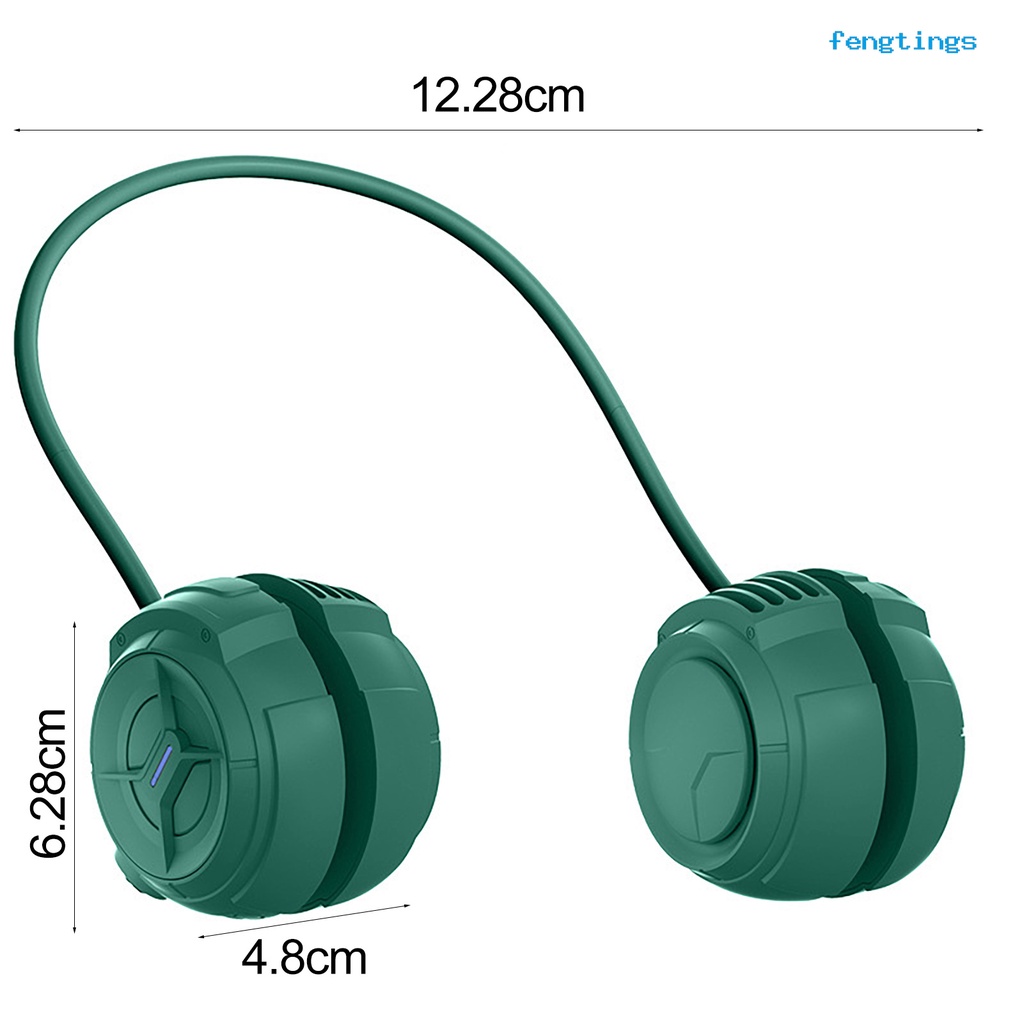 1 Bộ Quạt Đeo Cổ Không Cánh 3 Tốc Độ Gió Thấp 7 Màu Sắc Tiếng Ồn Rảnh Tay Tiện Dụng