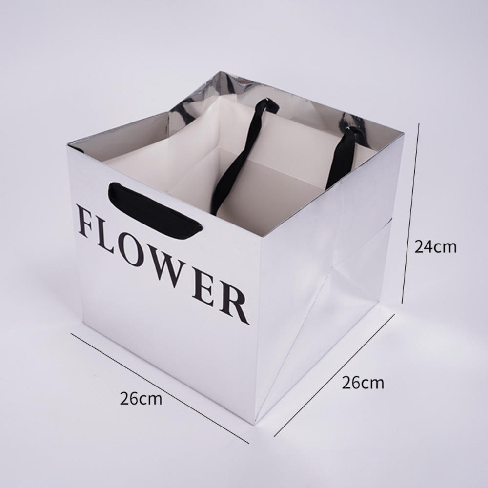 Túi Đựng Quà Hoa Màu Bạc Có Tay Cầm Nhỏ Gọn Cho Ngày Nhà Giáo