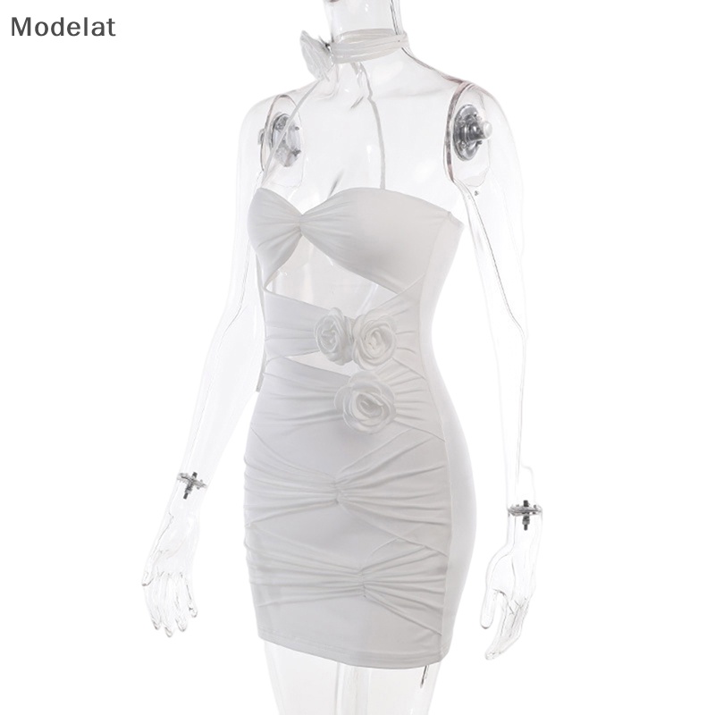 Đầm Hoa Mùa Hè Khoét Lưng Gợi Cảm Cho Nữ