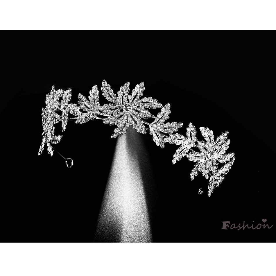 Cài Tóc Hình Vương Miện Công Chúa Đính Đá Cho Cô Dâu