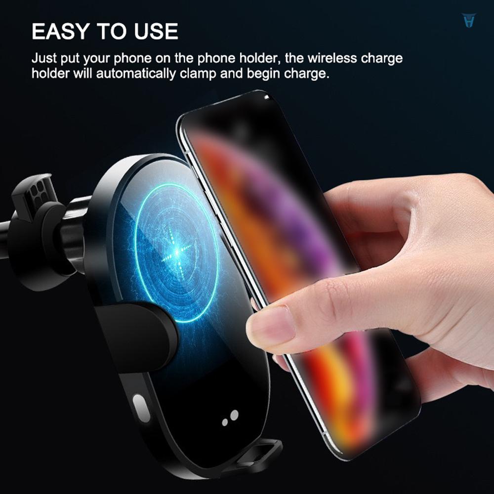 Giá Đỡ Điện Thoại Kiêm Sạc Nhanh Không Dây 15W Cho Xe Hơi