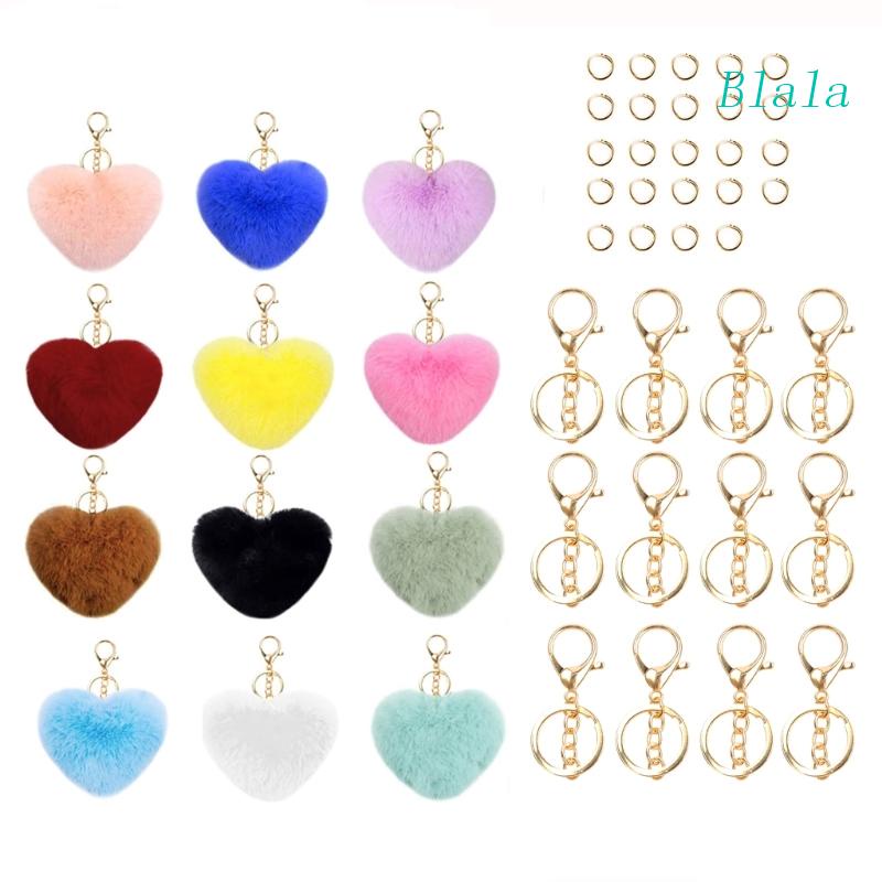 Móc Khóa Gắn 12 Quả Cầu Lông Kèm 12 Tua Rua Và 12 Vòng Đệm