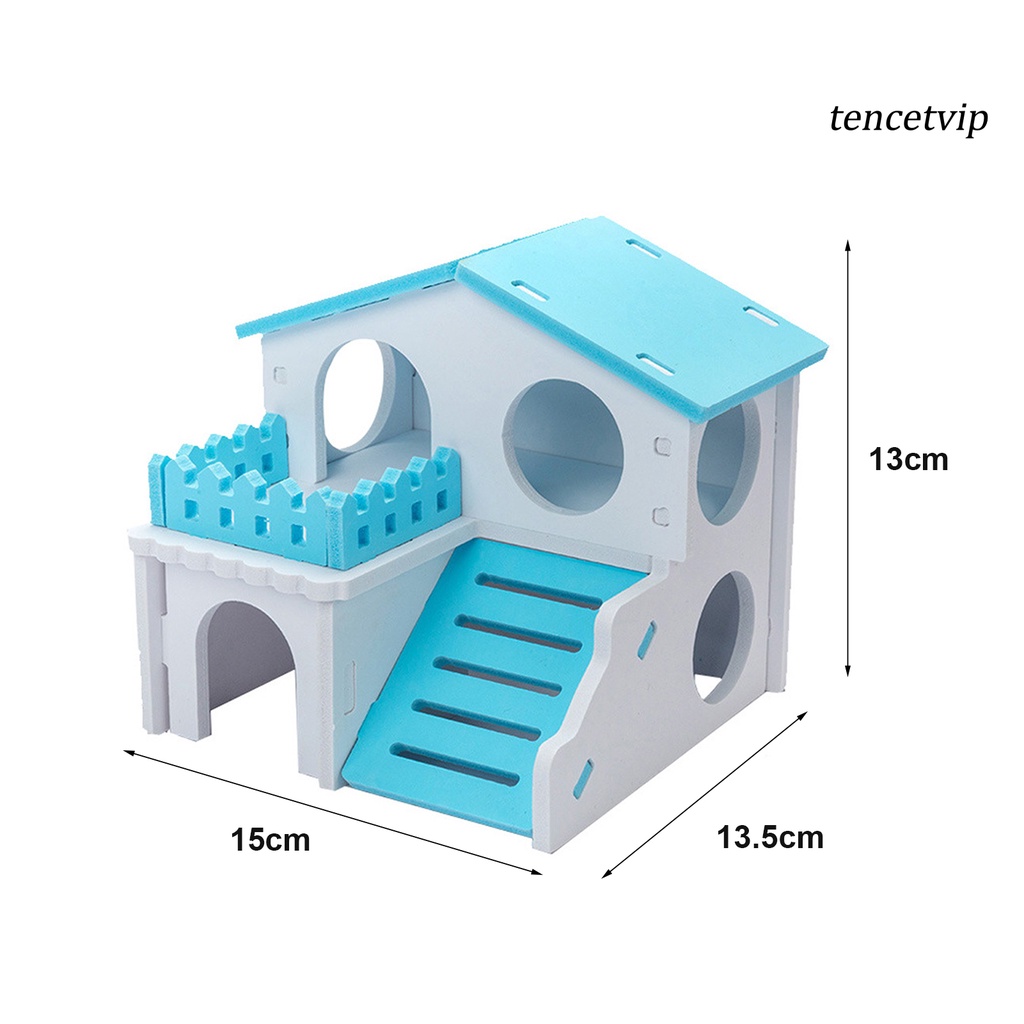 Nhà Gỗ Hai Lớp Thoát Khí Đồ Chơi Cho Chuột Hamster