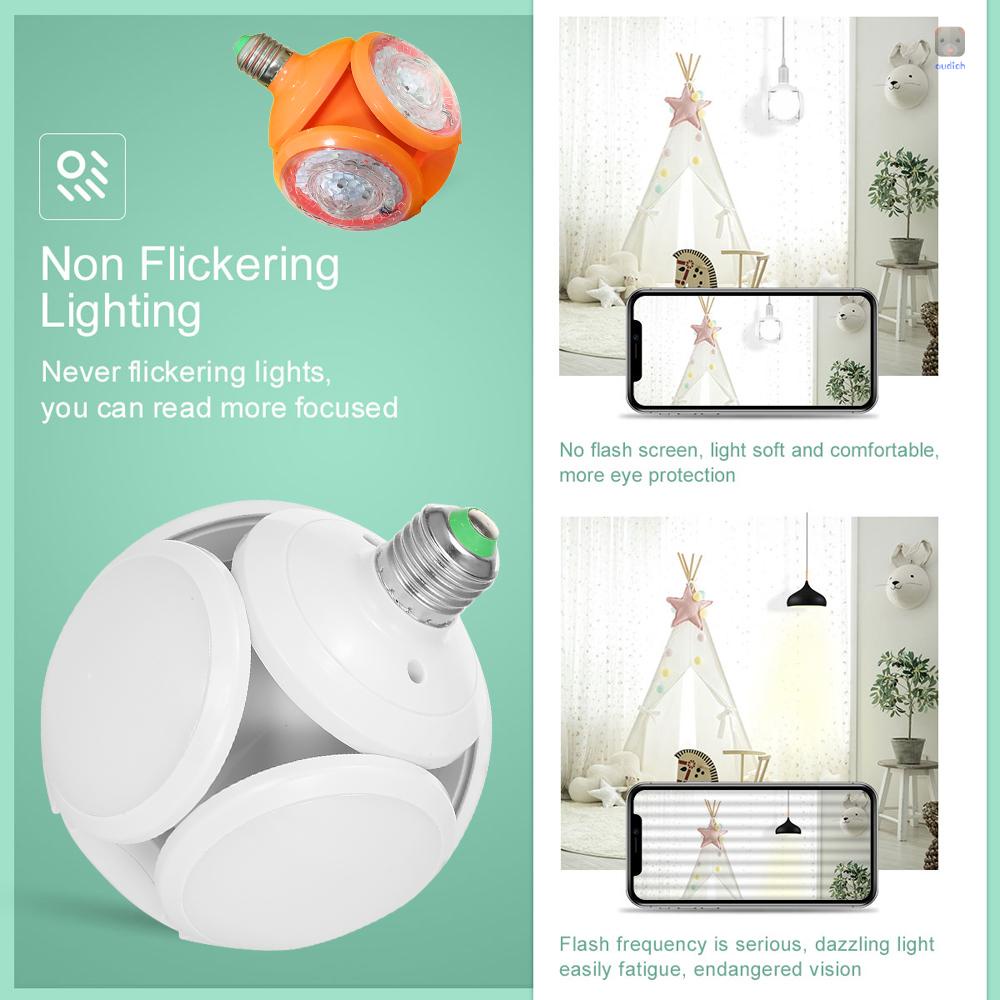 Đèn LED RGB E27 220V Siêu Sáng Có Thể Gấp Gọn Kèm Loa Thông Minh