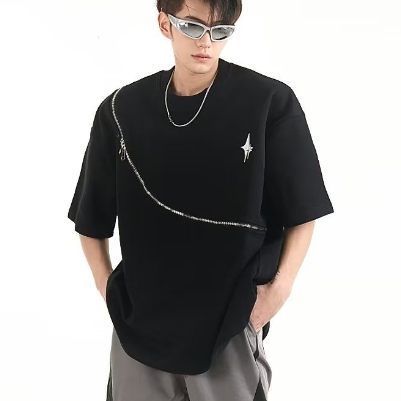 Áo Thun Tay Lỡ Dáng Rộng Phong Cách Hip hop Đường Phố Mỹ Cá Tính Cho Nam