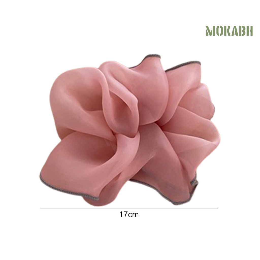 Dây Cột Tóc Co Giãn Phối Lưới Màu Sắc Tương Phản Xinh Xắn Cho Nữ