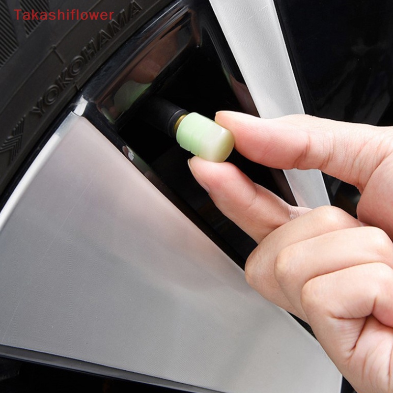 (Takashiflower) Nắp Van Bánh Xe Hơi / Xe Máy Phản Quang Chống Bụi Thông Dụng