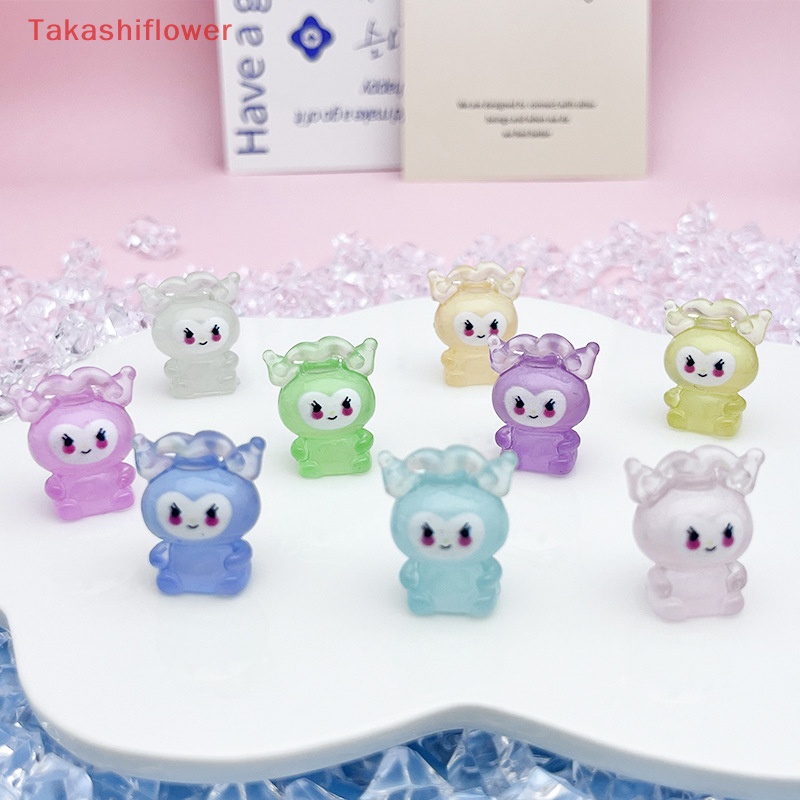 Set 10 Phụ Kiện Kẹp Tóc DIY Dạ Quang 3D Hoạt Hình Xinh Xắn