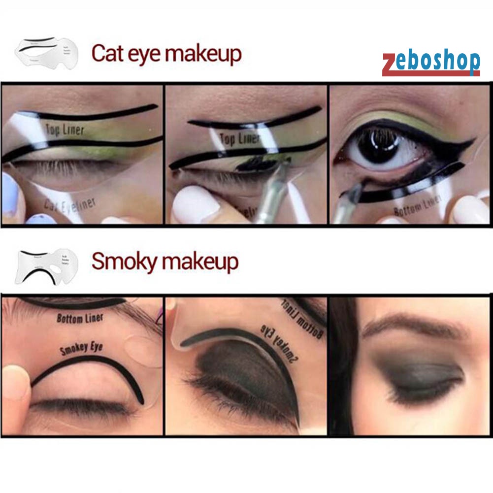 Set 2 / 10 Khuôn Kẻ Mắt Hình Đôi Cánh Độc Đáo Tiện Dụng