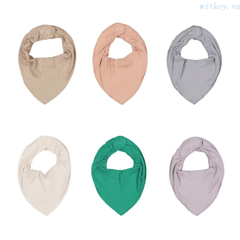 Yếm Ăn Tam Giác Bằng Vải Cotton Mềm Mại Có Nút Điều Chỉnh Được Dành Cho Bé