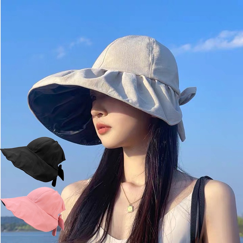 [Đặc trưng] 1 Mũ Tai Bèo Rộng Vành Chống Nắng Chống Tia UV Có Thể Gấp Gọn Phong Cách Hàn Quốc Cho Nam Nữ
