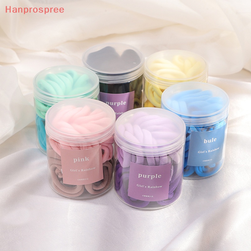 Hộp 50 Dây Buộc Tóc Màu Trơn Đơn Giản Co Giãn Tốt