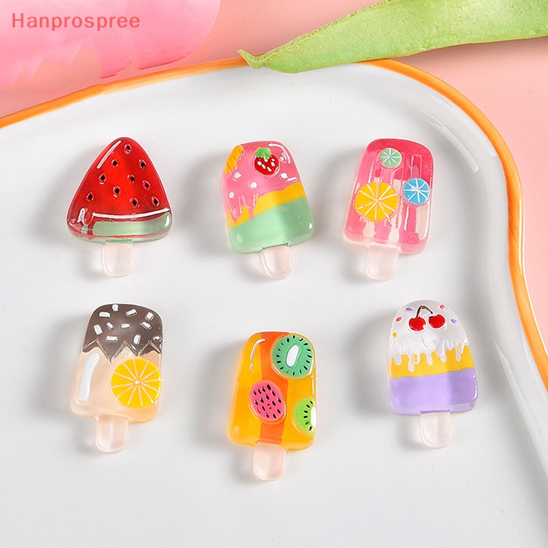 Hanprospree > 10 Miếng Dán Trang Trí Tủ Lạnh / Điện Thoại Hình Que Kem Trái Cây Diy