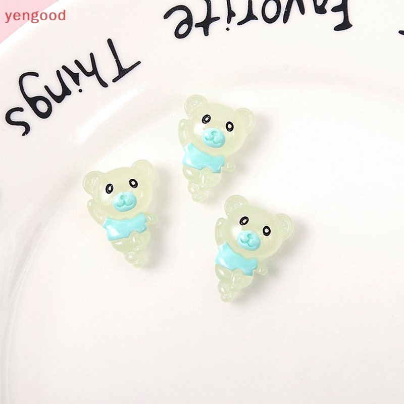 Set 2 Mô Hình Gấu Nhảy Múa Bằng Nhựa Resin Phát Sáng DIY Hoạt Hình