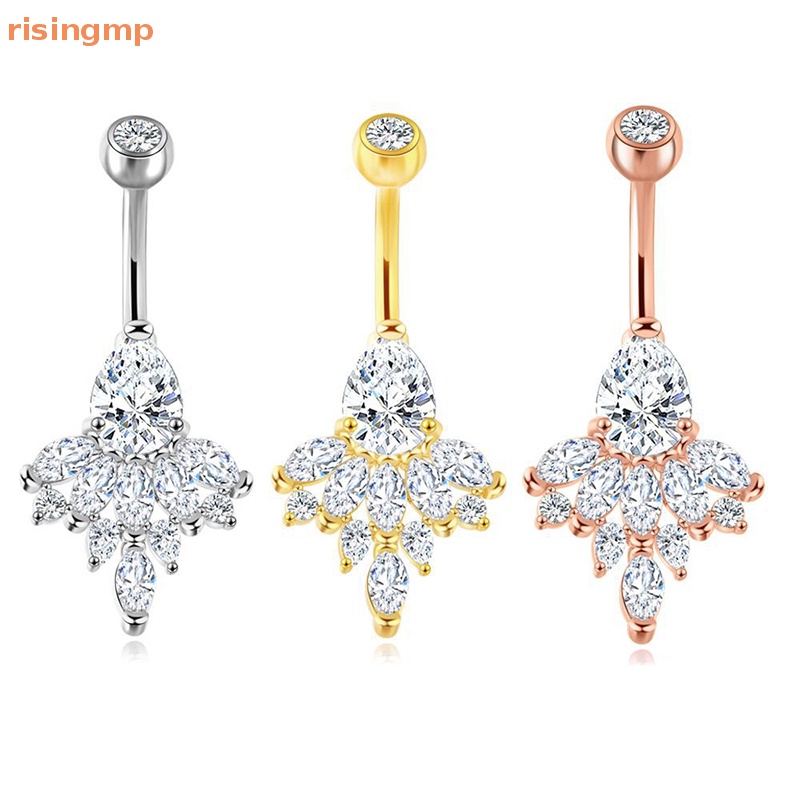 Khuyên Rốn Bằng Thép Không Gỉ Đính Đá Zircon Quyến Rũ Thời Trang Cho Nữ
