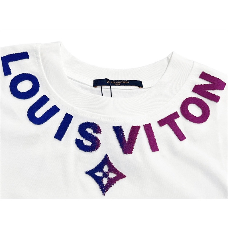 L55v-áo Thun Tay Ngắn Thêu Bàn Chải Đánh Răng Gradient