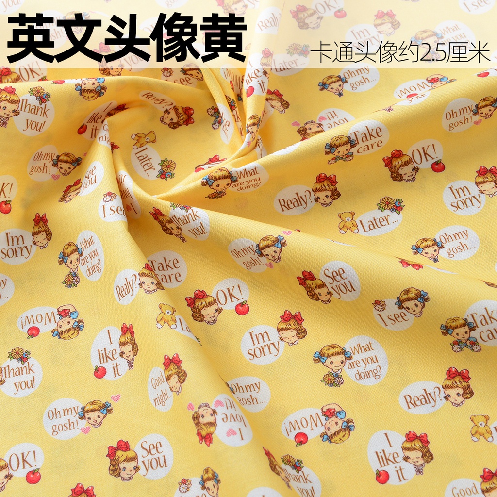 Vải Cotton Họa Tiết Trái Dâu Hoạt Hình Dễ Thương Dùng May Vá DIY