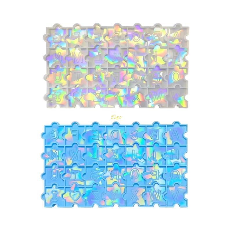 Khuôn Silicone Bóng Làm Mặt Dây Chuyền Hình Mảnh Ghép Hình DIY