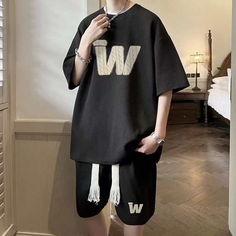 Set Áo Thun Ngắn Tay Form Rộng Và Quần Short Thời Trang Mùa Hè Dành Cho Nam