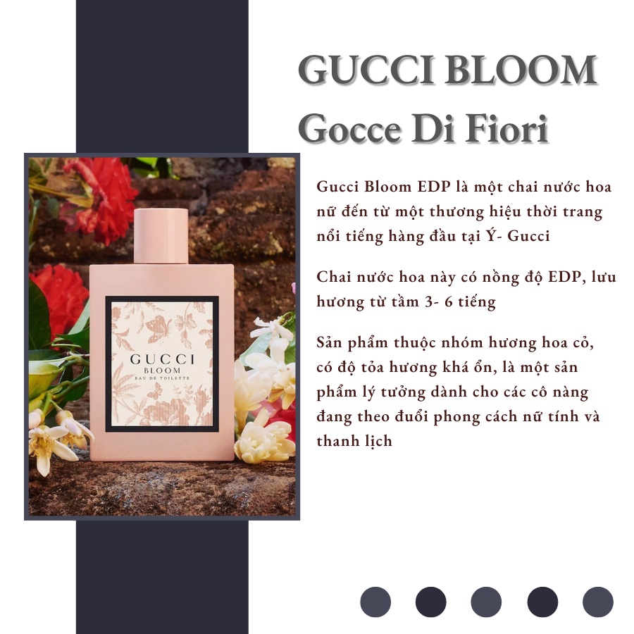 Nước hoa nữ GUCCI BLOOM Gocce Di Fiori chiết 10ml chính hãng - Delimaperfume