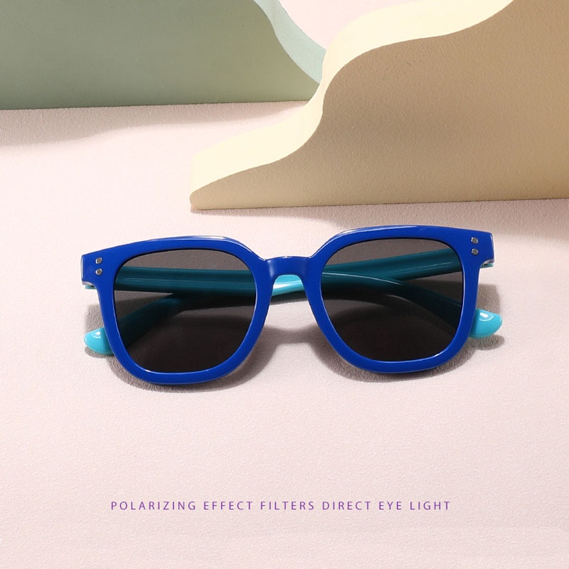 Kính mát phân cực CHARMRAY gọng vuông silicon thoải mái cho bé trai và bé gái