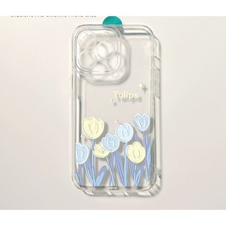 Ốp Điện Thoại Mềm Trong Suốt Họa Tiết Hoa Tulip 14PLUS 13mini Cho IPhone12promax 11 / xs 8