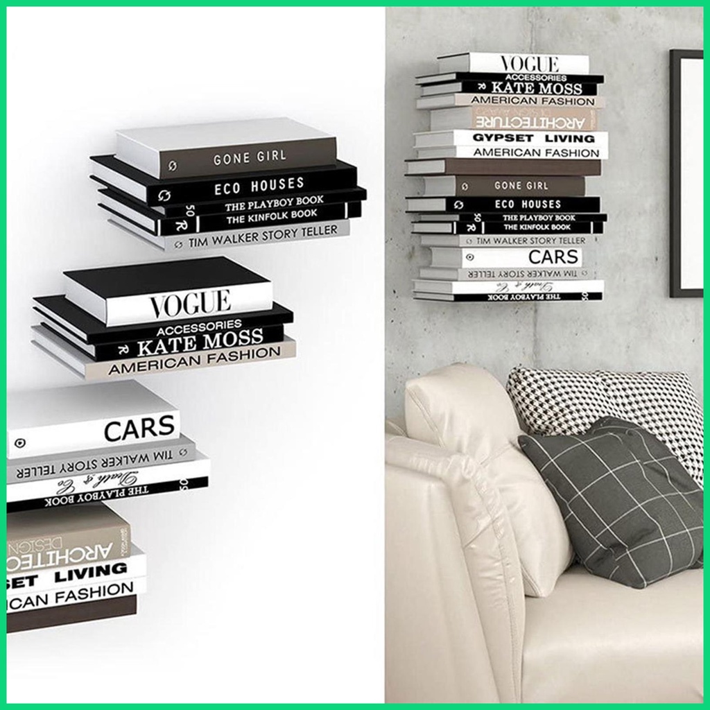 Kệ Sách Gắn Tường Bằng Kim Loại Vô Hình Tái Sử Dụng Tiện Lợi