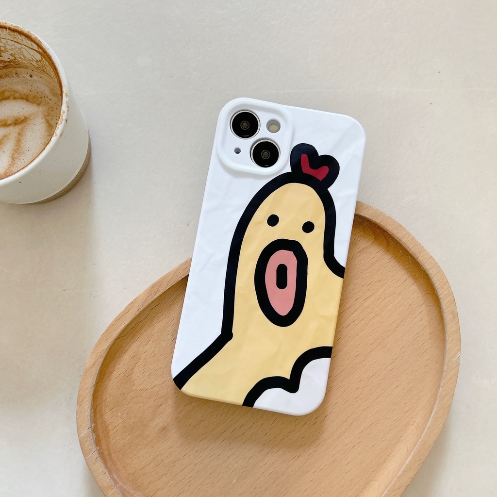 Ốp Điện Thoại PC Cứng Chống Sốc In Hình Gà La Hét Hoạt Hình Vui Nhộn Cho iPhone 13 12 11 14 Pro Max