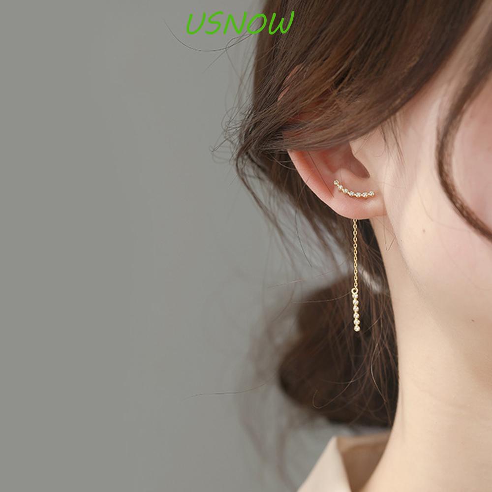 Bông Tai Thả Thời Trang Hàn Quốc Cho Nữ|Khuyên Tai Nữ Mạ Bạc Dáng Dài Thời Trang