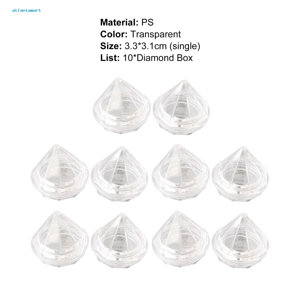 Túi Đựng Đồ Dùng Cao Cấp Tiện Dụng| Set 10 Lọ Rỗng Đựng Mỹ Phẩm Chống Thấm Nước Hình Viên Kim Cương Mini
