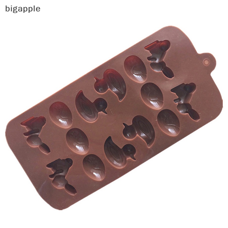 1 Khuôn Bánh 14 Ngăn Bằng Silicon Hình Thỏ / Vịt Dễ Thương