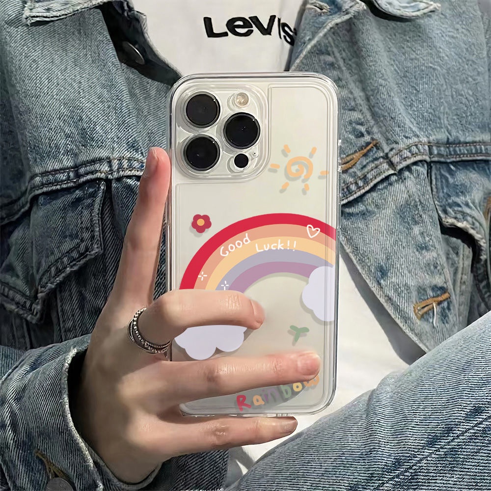 ✅Ốp Điện Thoại Mềm Chống Sốc Màu Cầu Vồng 6In13Plus14Pro iPhone1278 NF1H max11