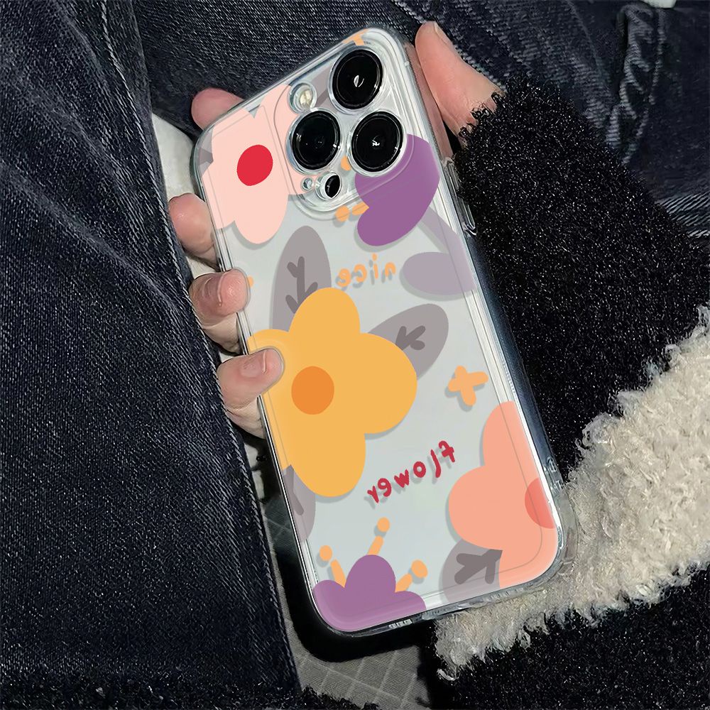 ✅Ốp Điện Thoại Mềm Chống Sốc Họa Tiết Hoa Vàng Đơn Giản Cho Iphone 12Plus 13 78 6In 14pro11 HP14