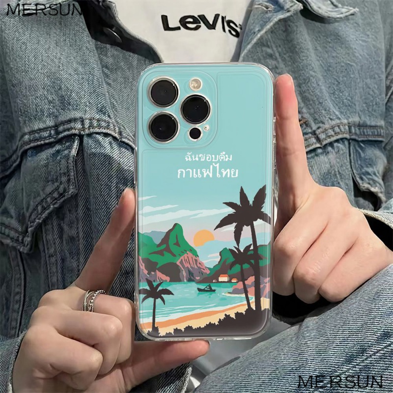 ✅Ốp Điện Thoại Mềm Chống Sốc Họa Tiết Phong Cảnh Cho Iphone 126Inmax 13 11 78 14 Pro Plus