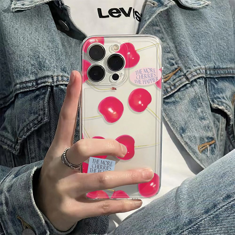 ✅Ốp Điện Thoại Dẻo Họa Tiết Trái Cherry To Dễ Thương Chống Sốc Cho iPhone12 13 plus78 11 max 6In14Pro
