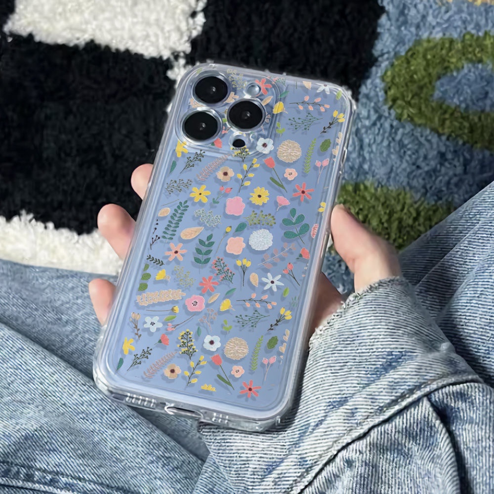 ✅Ốp Điện Thoại Mềm Chống Sốc Họa Tiết Hoa Đơn Giản Cho Iphone 14pro 12 plus11 136In78Max CF4H