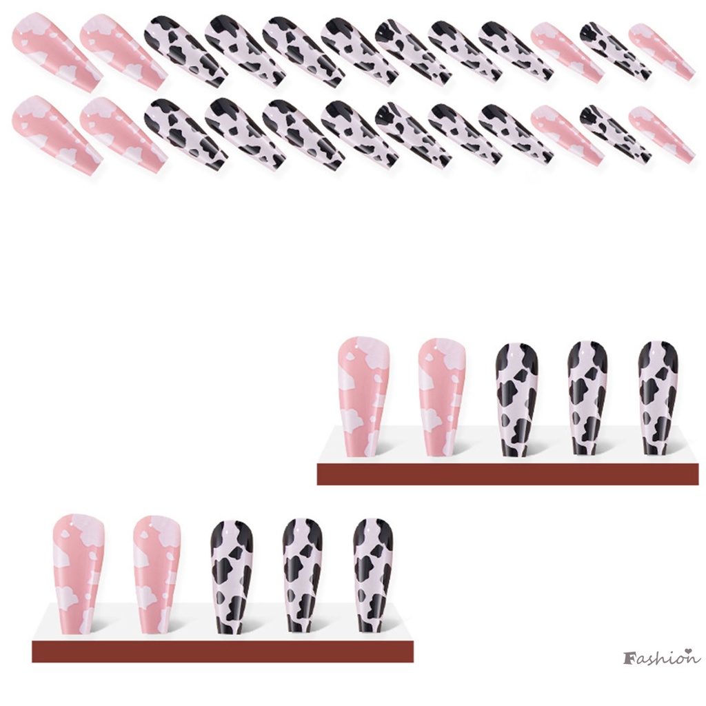 Móng Tay Giả Dài Màu Trắng Đen Thân Thiện Với Môi Trường Cho Người Mới Bắt Đầu