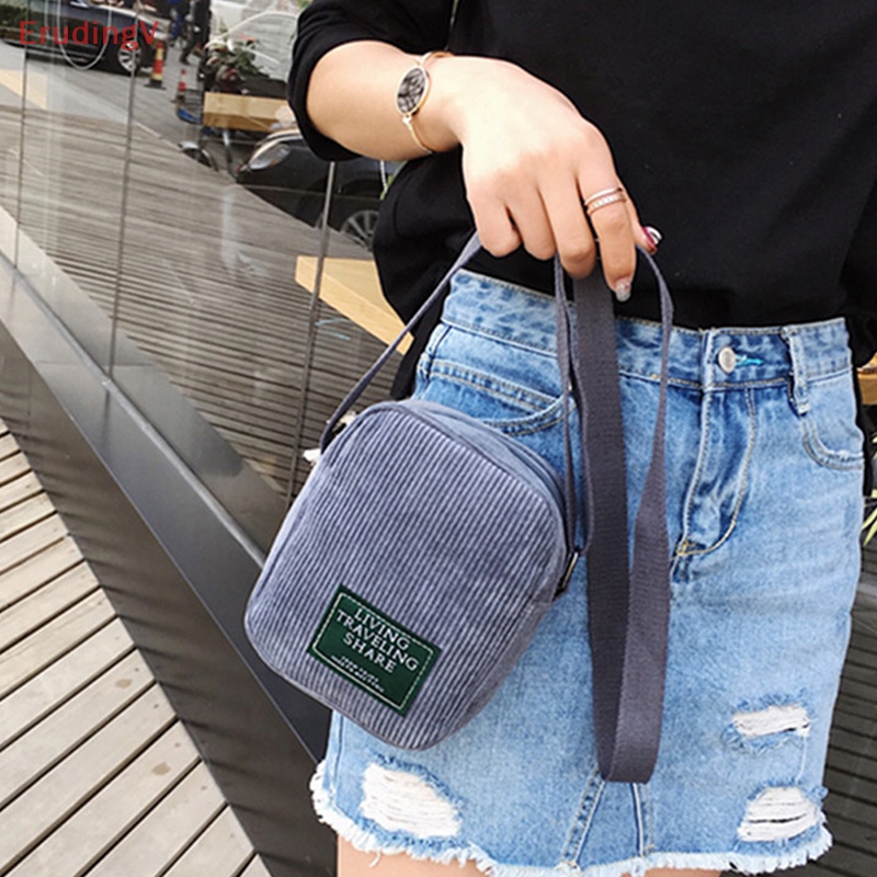 Túi Đeo Chéo Hình Vuông Nhỏ Bằng Vải Nhung Đơn Giản Hàng Mới