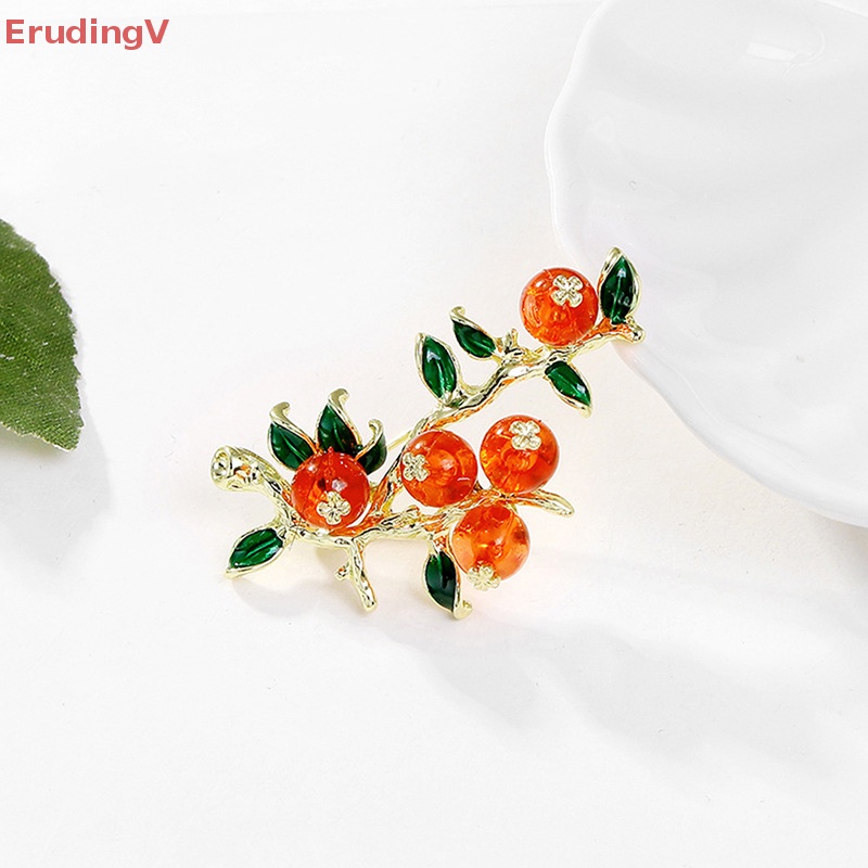 [ErudingV] Ghim Cài Áo Cổ Điển Persimmon Ruyi Cho Nữ Dự Tiệc [Mới]
