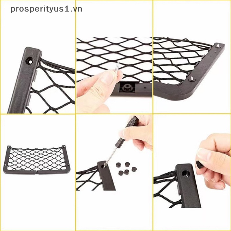 1 Túi Lưới Đựng Đồ Co Giãn Gắn Sau Ghế Ngồi Xe Hơi prosperityus1