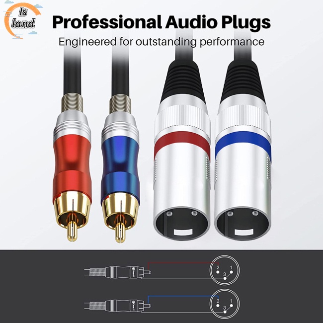 Dây Cáp Âm Thanh Xlr Kép 3-pin Sang Dual Rca