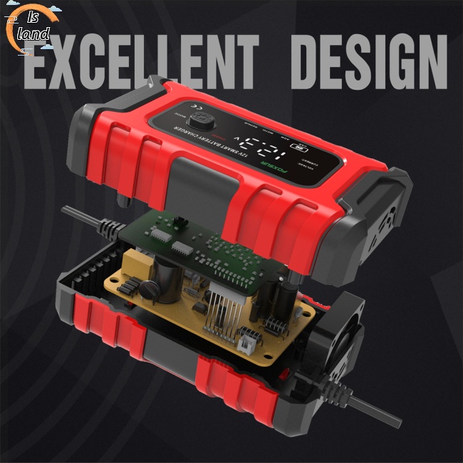 Bộ Sạc Pin Thông Minh Tự Động 12v 6a Có Màn Hình Led Hiển Thị Kỹ Thuật Số Cho Xe Hơi / Xe Máy