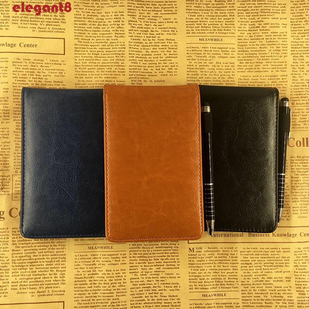 ELEGANT Pocket Planner School Supplies Multifunction Memo Pads Small Leather Cover Retro A7 Notebook